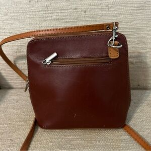 Vera Pelle of Italy Handmade Brown Leather Crossbody Bag
